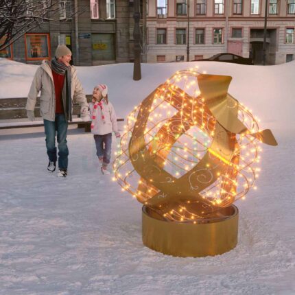 Светодиодная фигура «Золотой подарок»