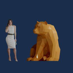 Полигональная скульптура Медведь сидячий - 3D GR 726