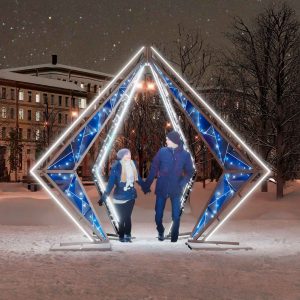 Светодиодная новогодняя арка, 3,4×3,1×2,4 м, IP65, холодное свечение