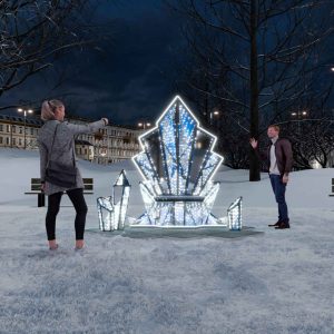 Фотозона «Кристальный трон», 2,7×2,1 м, IP65, холодный свет