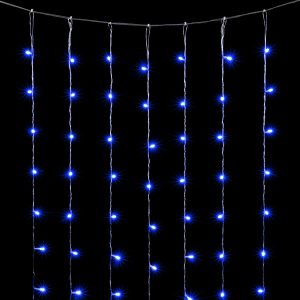 Гирлянда Занавес Облегчённый 2×2 м Синий Статика, 400 LED, IP54