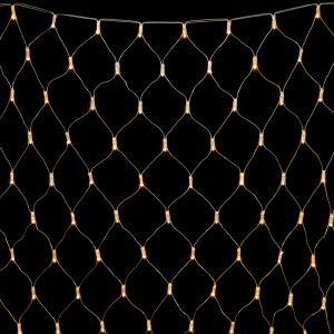 Гирлянда сетка с колпачком 2×2 м, тепло-белая статика, 256 LED, прозрачный ПВХ, IP65