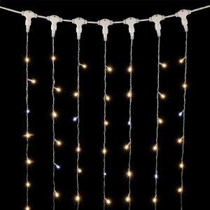 Гирлянда занавес 2×3 м, Тепло-Белый с Белым Мерцанием, 600 LED, IP54