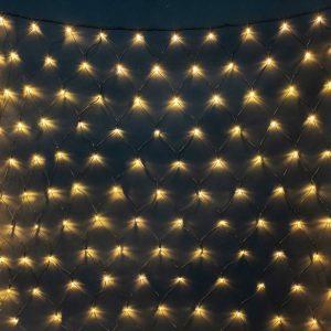 Гирлянда сетка 2×2 м, тёплый белый статика, 256 LED, чёрный ПВХ, IP54