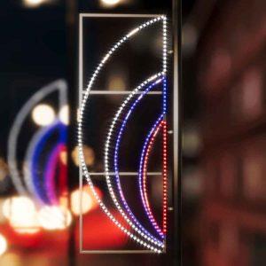 Праздничная консоль «Факел», 0,72×2 м, IP65, синий, красный, холодный свет