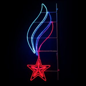 Светодиодная консоль «Звезда с Российским флагом», 60×200 см, IP65, триколор