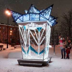 Новогодняя уличная фотозона «Кристальная коллекция» 2,93×3,75 м, IP65, холодное свечение