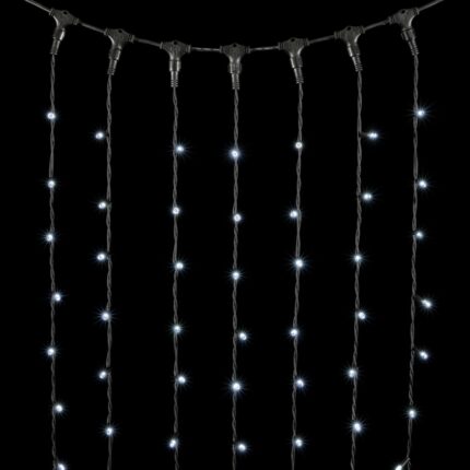 Гирлянда занавес 2×2 м, Белый Статика, чёрный каучук, 400 LED, IP65