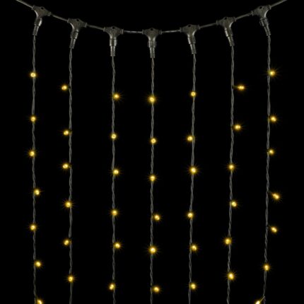 Гирлянда-занавес 2×3 м, Тепло-Белый Статика, 600 LED, чёрный каучук, IP65, 220В