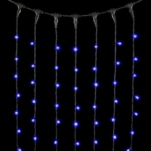 Гирлянда-занавес 2×3 м, Синий Статика, 600 LED, чёрный каучук, IP65, 220В
