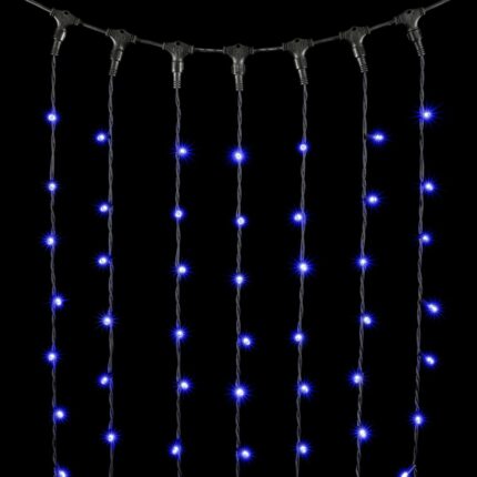 Гирлянда-занавес 2×3 м, Синий Статика, 600 LED, чёрный каучук, IP65, 220В