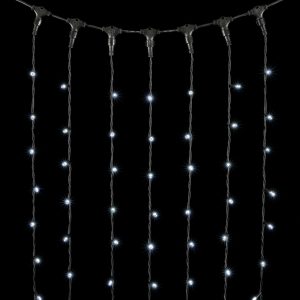 Гирлянда-занавес 1×9 м, Белый Статика, 900 LED, чёрный каучук, IP65, 220 В