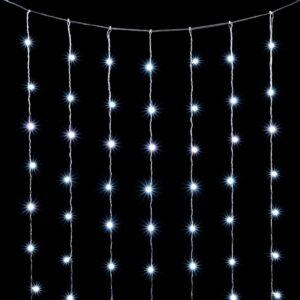 Гирлянда Занавес Облегченный 2 x 3 м Белый Статика, 220В, 600 LED, Провод Прозрачный ПВХ, IP54