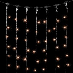 Гирлянда занавес 1x9 м, Экстра Тепло-Белый Статика, чёрный ПВХ, 900 LED, IP54