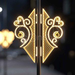 Светодиодная праздничная консоль, 0,95×1,17 м, IP65, золотой свет