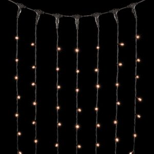Гирлянда-занавес 2×3 м, Экстра Тепло-Белый Статика, 600 LED, чёрный каучук, IP65, 220В