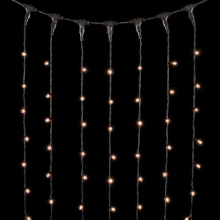 Гирлянда-занавес 2×3 м, Экстра Тепло-Белый Статика, 600 LED, чёрный каучук, IP65, 220В