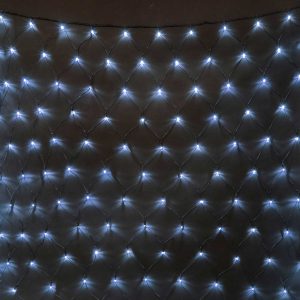 Гирлянда сетка 2×3 м, белая статика, 384 LED, чёрный ПВХ, 24 В, IP54