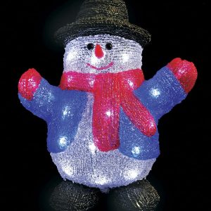 Светодиодный Снеговик, 24 см, IP54, 24 LED, белый свет