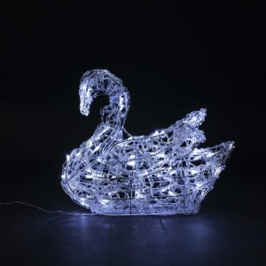 Световая фигура «Лебедь», 0,3 м, IP54, 60 LED, белый свет