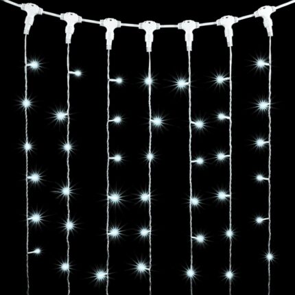 Гирлянда занавес 2×3 м, Белый Статика, 600 LED, прозрачный ПВХ, IP54