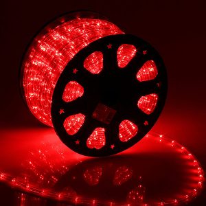 Светодиодный Дюралайт Ø13 мм Красный 24В, 36 LED/м, Свечение 360°, IP65, Бухта 100м