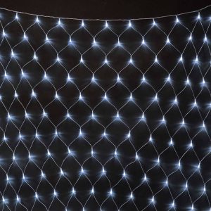 Гирлянда сетка 2×2 м, белая статика, 256 LED, прозрачный ПВХ, IP54