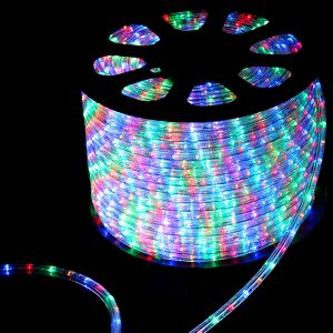 Светодиодный Дюралайт Ø13 мм, разноцветный статика, 220 В, 36 LED/м, бухта 100 м, свечение 360°, IP65