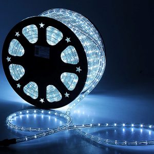 Светодиодный Дюралайт Ø13 мм, белый с мерцанием, 220 В, 36 LED/м, бухта 100 м, свечение 360°, IP65