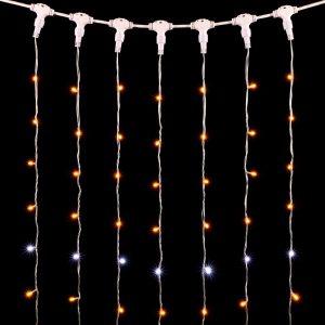 Гирлянда занавес 2×3 м, Жёлтый с Белым Мерцанием, 600 LED, IP54