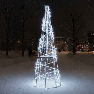 Новогодняя конусная спиральная ёлка, 3 м, IP65, холодное свечение