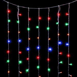 Гирлянда Занавес Облегченный 2 x 3 м Разноцветный Статика, 220В, 600 LED, Провод Прозрачный ПВХ, IP54