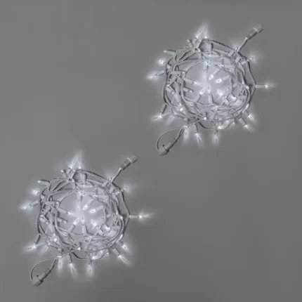 Гирлянда Нить 10 м (5+5) Белая Статика, 100 LED, Белый Каучук, IP65, INOX