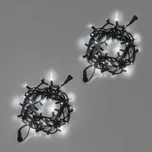 Гирлянда Нить 10 м (5+5) Белая Статика, 100 LED, Чёрный Каучук, IP65, INOX