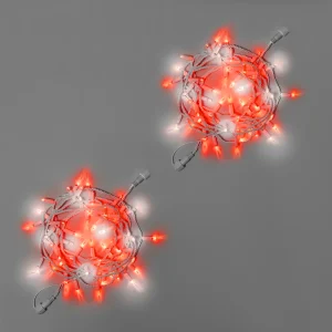 Гирлянда Нить 10 м (5+5) Красная с Мерцанием, 100 LED, Белый Каучук, IP65, INOX