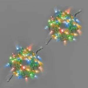 Гирлянда Нить 10 м (5+5) Мультиколор Статика, 100 LED, Прозрачный ПВХ, IP65, INOX