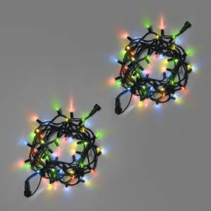 Гирлянда Нить 10 м (5+5) Мультиколор с Мерцанием, 100 LED, Чёрный Каучук, IP65, INOX