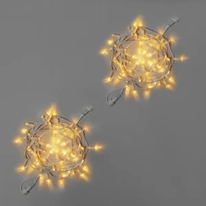 Гирлянда Нить 10 м (5+5) Тепло-Белая Статика, 100 LED, Белый Каучук, IP65, INOX