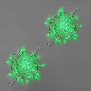 Гирлянда Нить 10 м (5+5) Зелёная Статика, 100 LED, Белый Каучук 3.3 мм, IP65, INOX