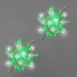 Гирлянда Нить 10 м (5+5) Зелёная с Мерцанием, 100 LED, Белый Каучук, IP65, INOX