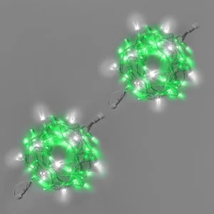 Гирлянда Нить 10 м (5+5) Зелёная с Мерцанием, 100 LED, Прозрачный ПВХ, IP65, INOX