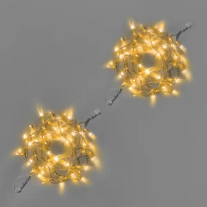 Гирлянда Нить 10 м (5+5) Желтая 220 В, 100 LED, Провод Прозрачный ПВХ 2.3 мм, IP65