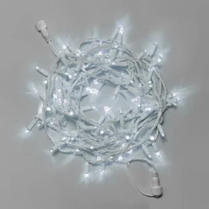 Гирлянда Нить 10 м Белая Статика, 100 LED, Белый Каучук, IP65, INOX