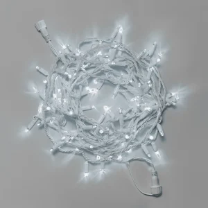 Гирлянда Нить 10 м Белая Статика, 100 LED, Белый Каучук, IP65, INOX