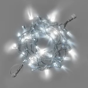 Гирлянда Нить 10 м Белая с Мерцанием, 100 LED, Прозрачный ПВХ, 24 В, IP65, INOX