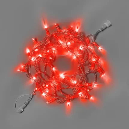Гирлянда Нить 10 м Красная Статика, 100 LED, Прозрачный ПВХ, IP65, INOX