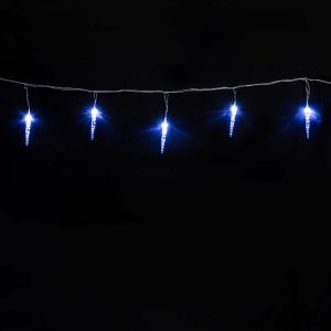 Гирлянда Сосульки 4 м, белый свет, 24В, 16 LED, шаг 100 см, свесы 12 см, провод прозрачный ПВХ, IP54