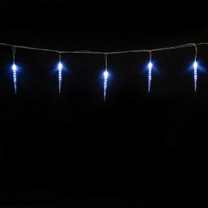 Гирлянда Сосульки 4 м, белый свет, 24В, 16 LED, шаг 100 см, свесы 16 см, провод прозрачный ПВХ, IP54