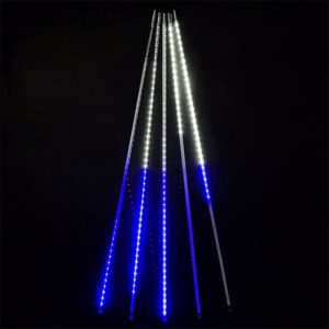 Гирлянда Тающие Сосульки, 5×100 см, бело-синий свет, 24В, 480 LED, провод чёрный ПВХ, IP55