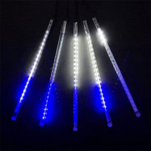 Гирлянда Тающие Сосульки, 5×30 см, ,бело-синий свет, 24В, 160 LED, провод чёрный ПВХ, IP55